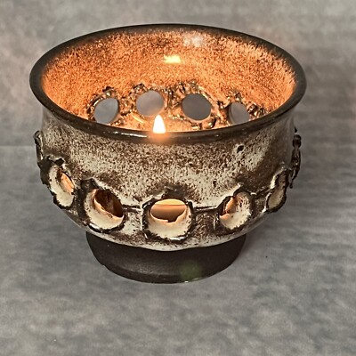 Finns Keramik (Dänemark) Piercing Pottery Teelichthalter 70er Jahre