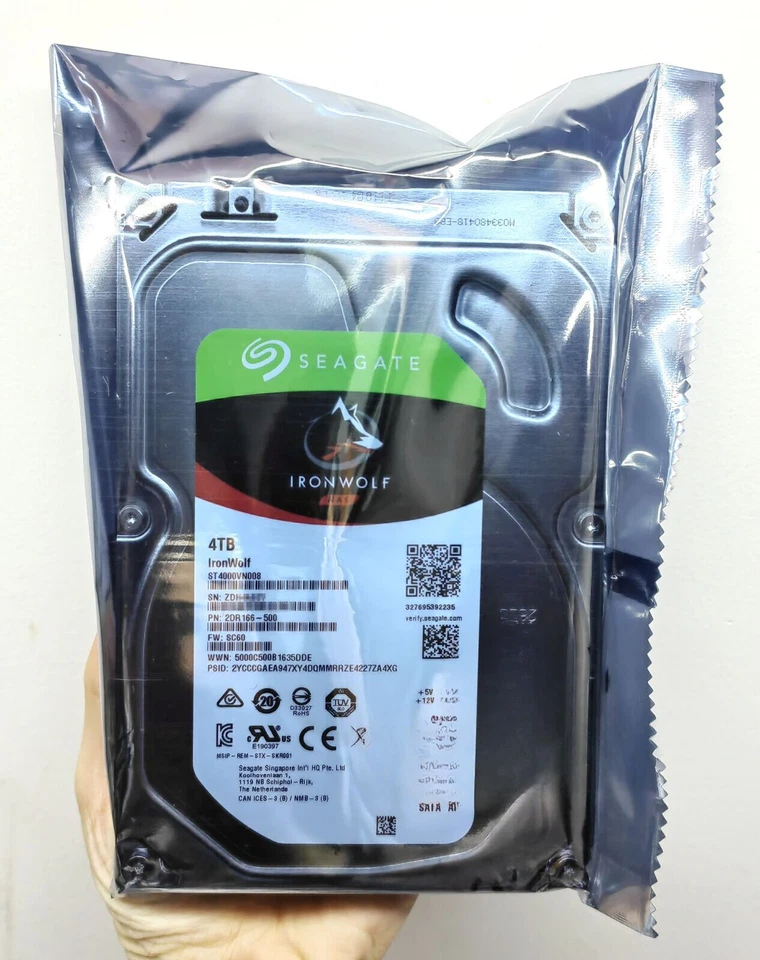 90%NEW Seagate IronWolf ST4000VN008 4TB 3.5" SATA 64MB 5900RPM NAS Hard Drive - Image 2 of 3