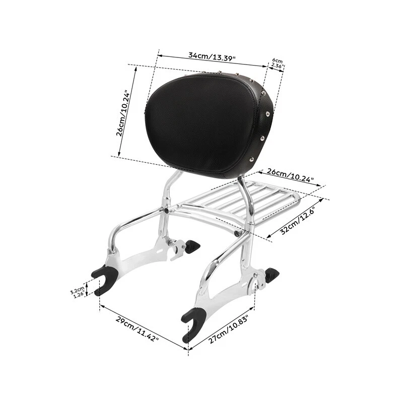 Kit de carretes de montaje de portaequipajes Sissy Bar para jefe indio Foto 4 de 4