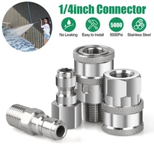 4Pcs NPT 1/4 Inch Pressure Washer Adapter Stainless Steel Quick Connect Fitting