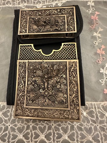 ANTIQUE CHINESE EXPORT SILVER, RECTANGULAR CARD HOLDER, SIGNED HUI YUAN. - Picture 4 of 13