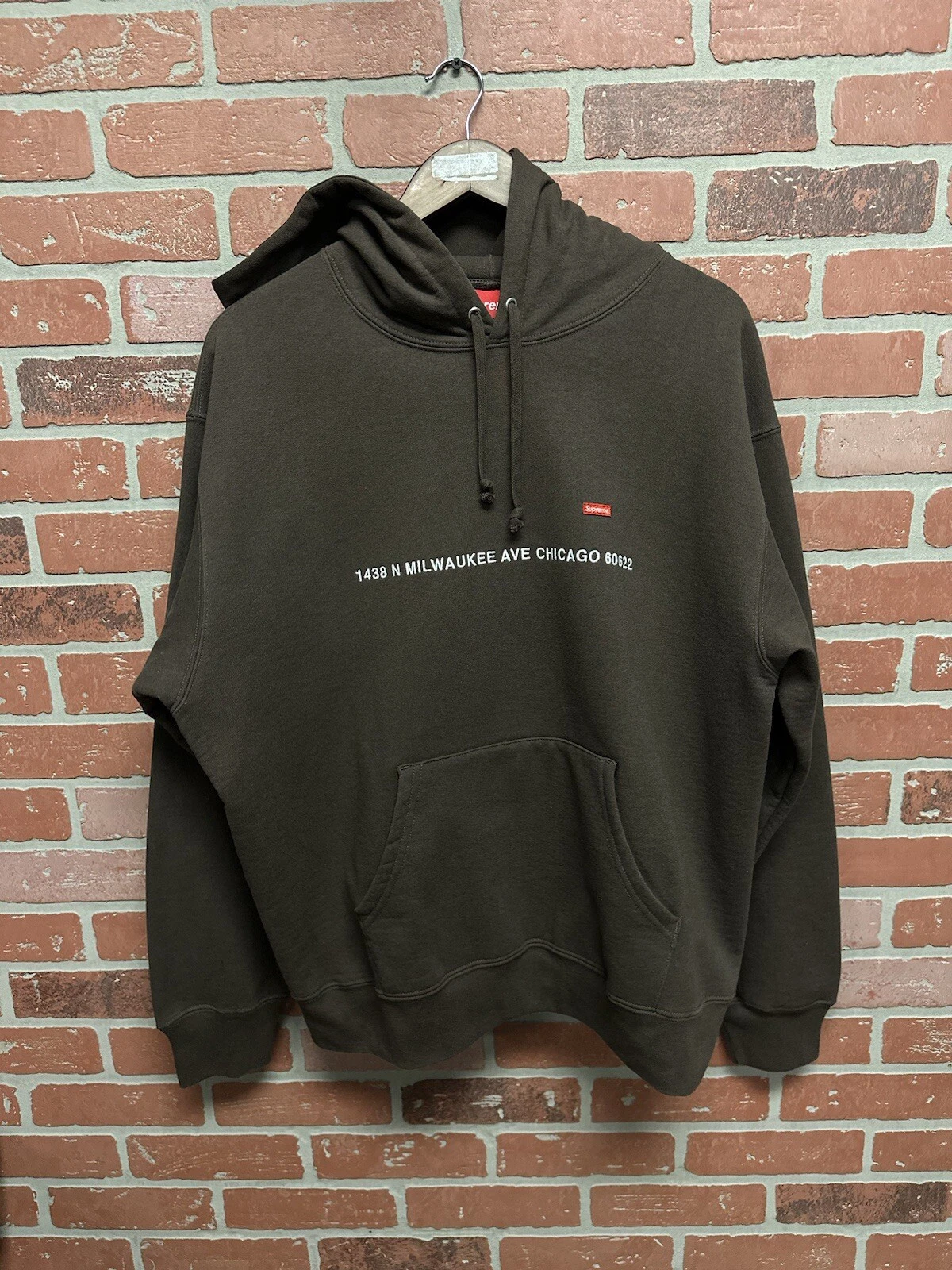 Taille M   Pull à capuche Supreme marron 100% authentique envoi rapide