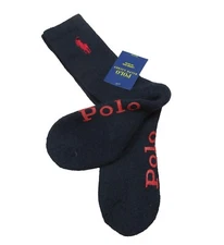 Polo Ralph Lauren Men's Navy Logo Wool Blend Lounge Crew Socks