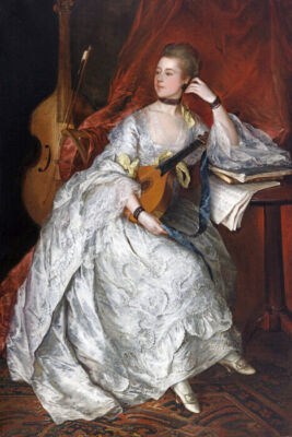 ANN FORD VIRTUOSO ON THE ENGLISH GUITAR SINGER MUSIC 1760 BY GAINSBOROUGH REPRO