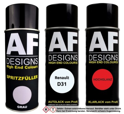 Renault D31 Apollo White Autolack Klarlack Spritzfüller Grundierung Spraydose Se
