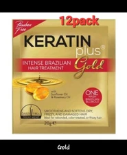 KERATIN PLUS GOLD Intense Brazilian Hair Treatment (12pack) 20g each