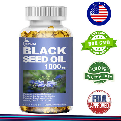 Natural Black Seed Oil Capsules 100% Cold Pressed - Immune Support 120 Capsules