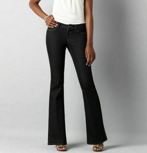NWT Ann Taylor LOFT Black Curvy fit Flare leg Women's Jeans Pants Size 00 - Picture 5 of 8