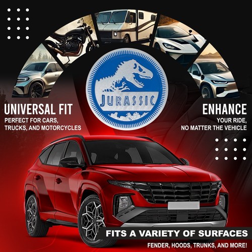 Jurassic Emblem Custom Metal Badge 3D Decal Sticker for Car Truck SUV 4x4 Blue - Picture 6 of 6