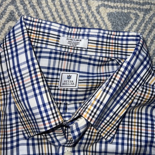 Peter Millar Long Sleeve Button Shirt - White/Multicolor - XL - Picture 2 of 3