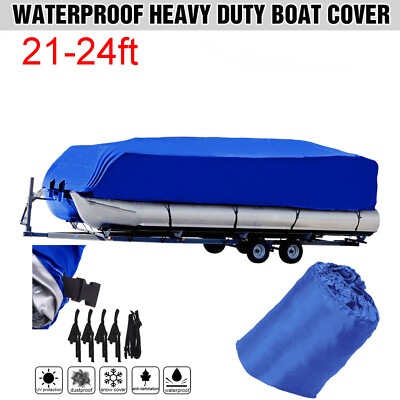 NEVERLAND Runabout Pontoon Boat Cover Waterproof UV Dust Rain Protect 21-24ft