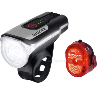 SIGMA AURA 80 NUGGET II STVZO USB AKKU FAHRRAD LED LICHT SET LAMPE RÜCKLICHT RAD - Bild 1 von 4