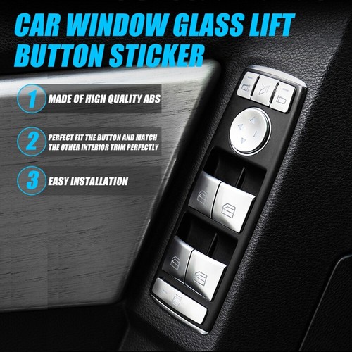 Window Lift Buttons Switch Trim Cover Stickers For Mercedes Benz C Class GLK CLA - Picture 2 of 10