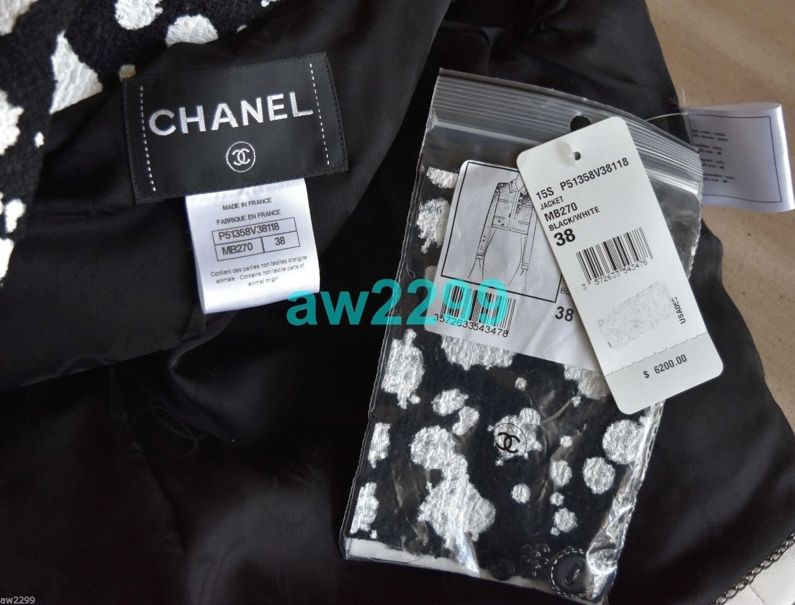 GIACCA CHANEL $6200 NUOVA CON ETICHETTE PRIMAVERA 2015 VERNICIATA TWEED PASSERELLA CAPPOTTO 38 CC LOGO NUOVO