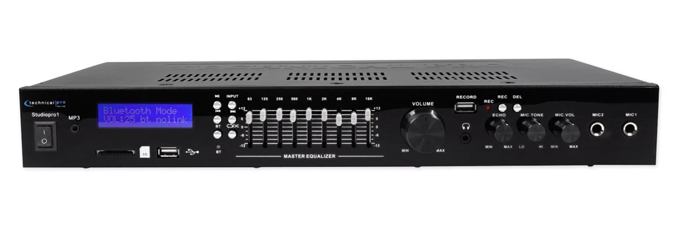 Technical Pro Bluetooth USB/SD Preamp Mixing Recorder w/2 Mic Inputs+9 Band EQ - Image 2 of 4
