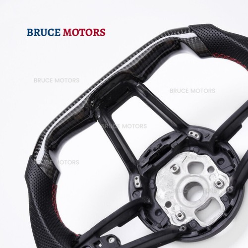 Real carbon fiber Customized Sport Steering Wheel For Audi 2016-2023 TT TTS R8 - Picture 5 of 11