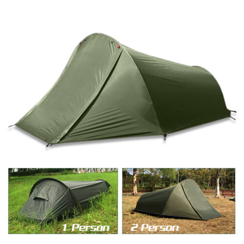 Outdoor Lightweight Camping Tent 1/2 Person Sleeping Bag Beach Hiking Bivy Tent - Picture 1 of 14