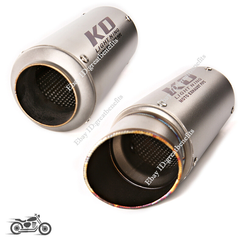 60mm Motorcycle Exhaust Pipe Tips Muffler Escape Stainless Steel End