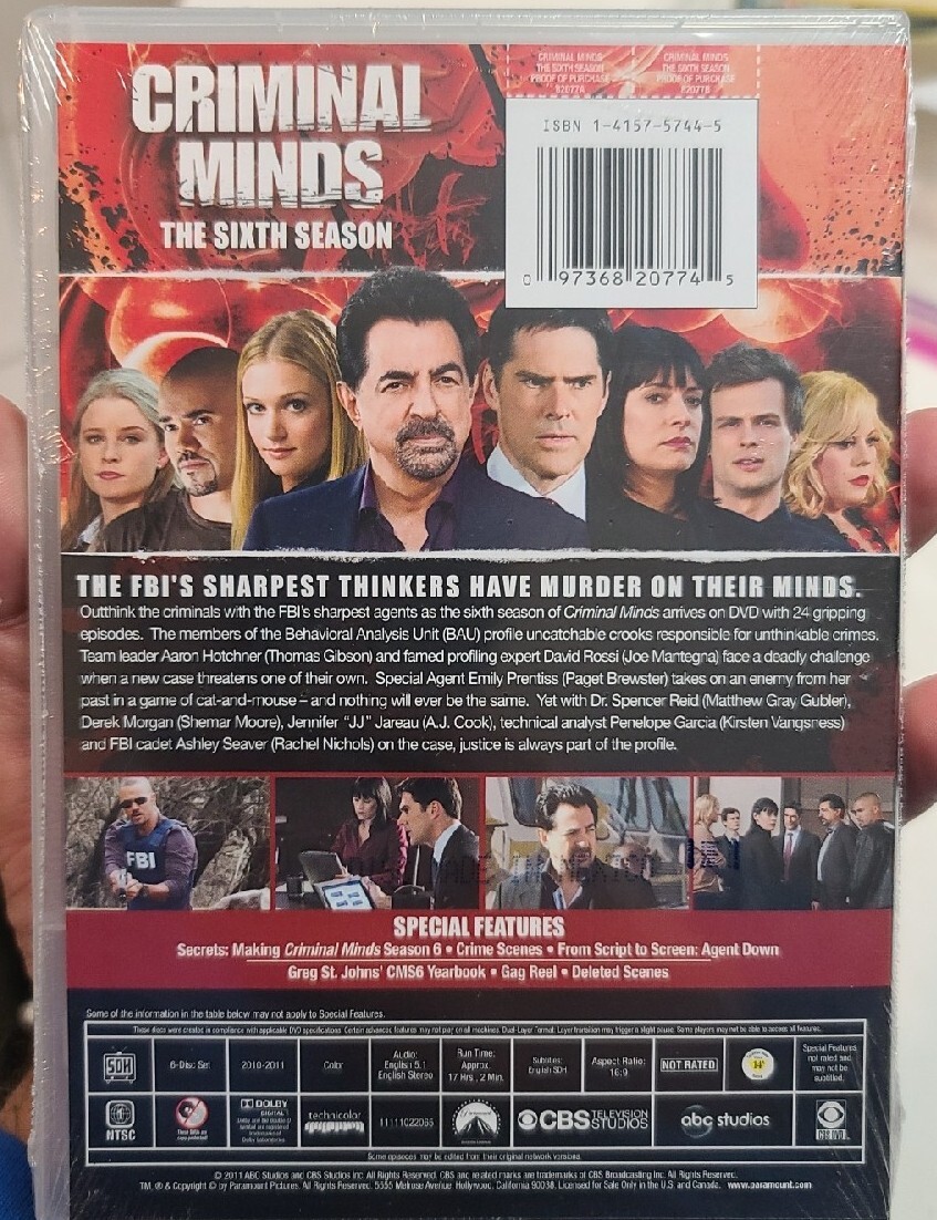 (未使用･未開封品)Criminal Minds: 6 Season Pack [DVD] Criminal Minds: Complete Season 6 (DVD) New Sealed