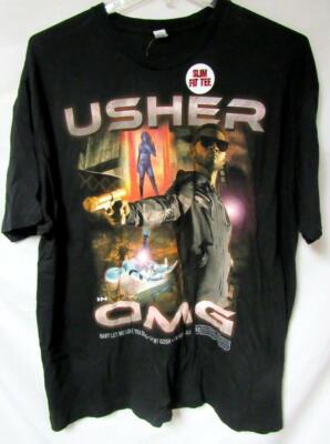 Usher Mens X-Small or Small Screened Short Sleeve ''OMG'' Slim Fit T-shirt C1 991