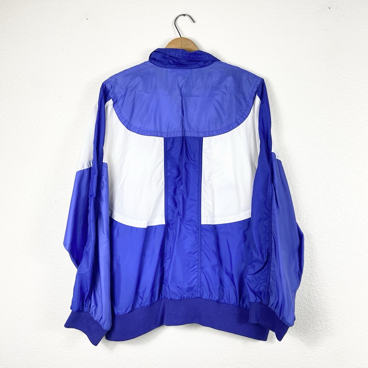 ユミ Vtg 90s Nike Windbreaker Jacket Womens L 14 Blue White Lady