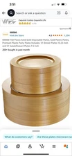 I00000 102 Pieces Solid Disposable Plates Plastic Plates, Premium Plastic Gold