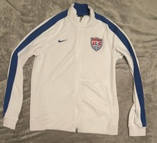 Nike USA Soccer USMNT N98 Full Zippered White Mid weight Warm Up Jacket Men’s M