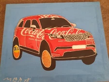 LAND ROVER CAR WITH WALL CANVAS PICTURE WITHOUT FRAME