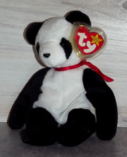 TY Beanie Baby Retired Fortune the Panda Bear Protected Tag B116