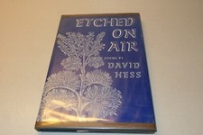 Etched On Air Poems by David Hess Vintage First Edition Signed by the Author HB