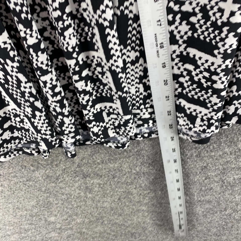 Falda Dressbarn Mujer L Grande Negra Geométrica Línea A Midi Tirar de tiro medio Foto 4 de 4