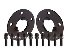 Distanzscheiben Set 10mm (2x5mm) schwarz eloxiert mit Radschrauben für Porsche