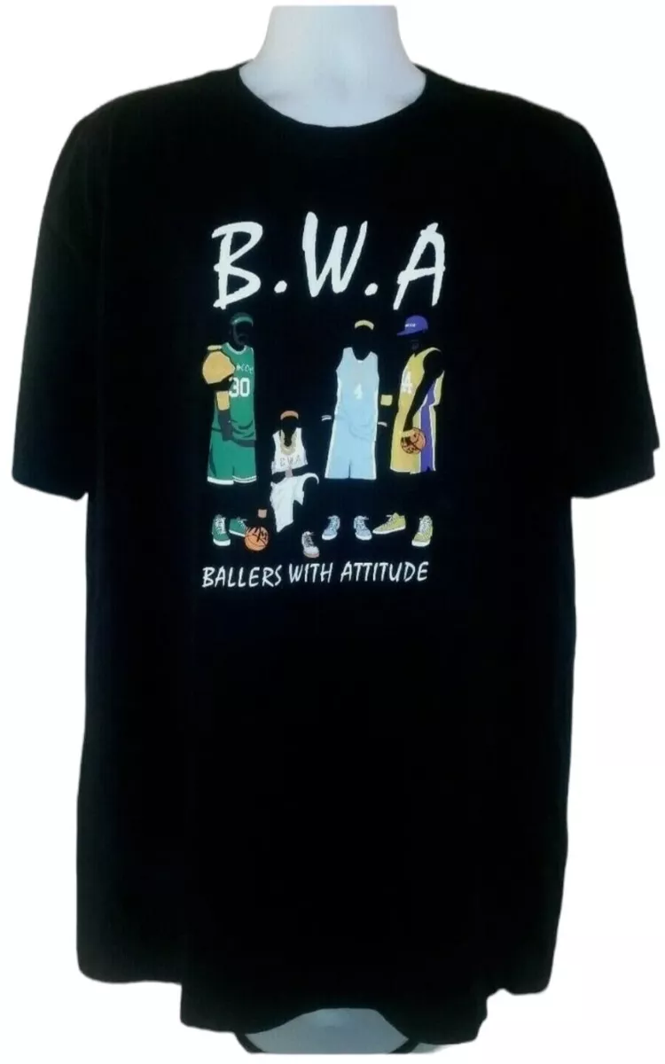 K1X Play Hard Men's T-Shirt B.W.A Ballers With Attitude Black Size 2XL VGC.