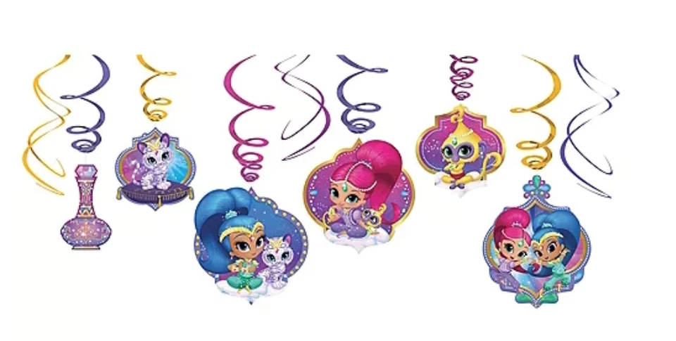 Genios Brillantes y Brillantes Colgantes Remolino Decoración Colgantes Fiesta de Cumpleaños Suministro Foto 4 de 4