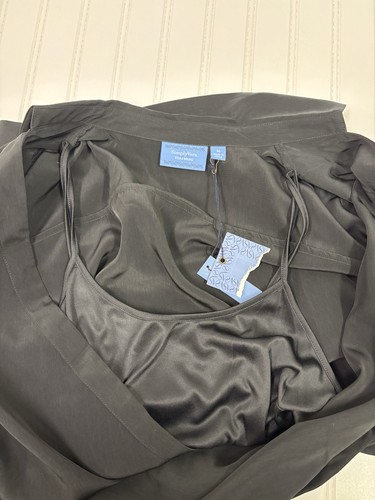 Simply Vera Vera Wang Black Low Cut Blouse With Tank Long Sleeve Medium - Picture 4 of 7