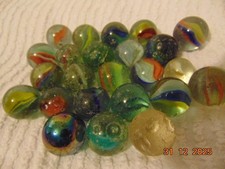 Old Glass Marbles, Cats Eye Pattern. 500gram (B)