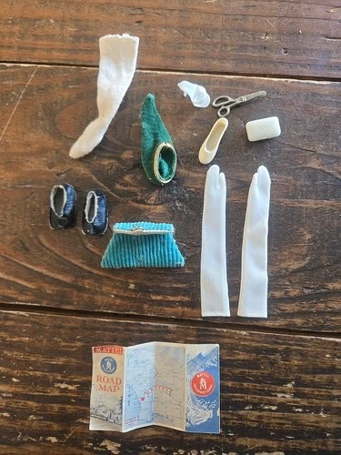 Barbie Accessories Lot Leftover Pieces Map Gloves