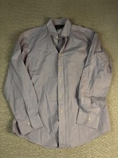 Polo Ralph Lauren Shirt Mens 16 34/35 Purple Gingham Estate Custom Fit Dress