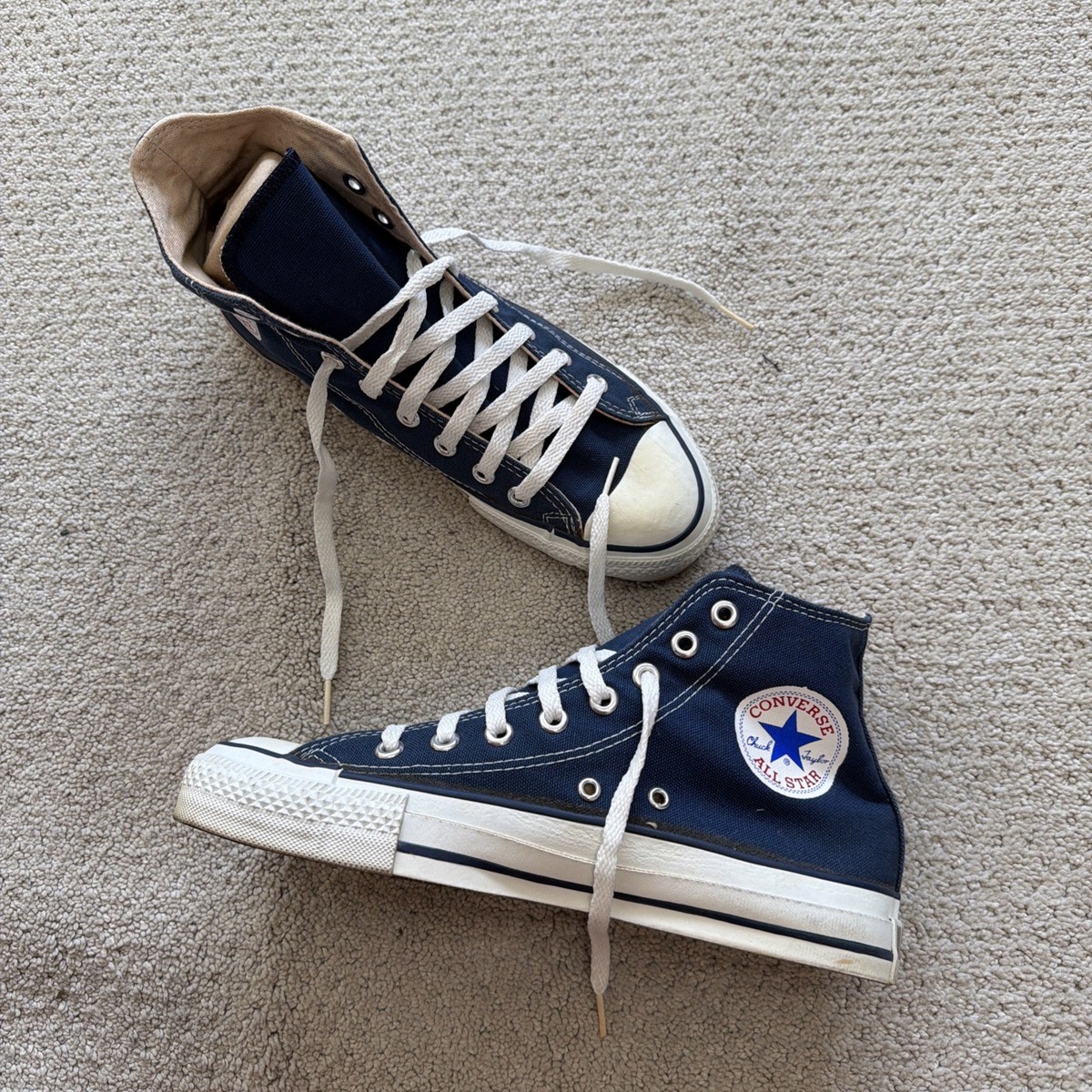 シューズ Converse made-in-usa Vintage Converse Made In USA All Star High Top Blue Sneakers Shoes