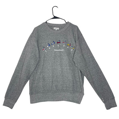 Cuffys Cape Cod Sweatshirt Mens M Embroidered Graphic Gray Beach Cozy Mass