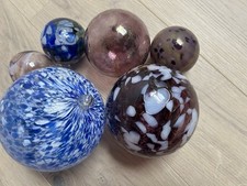 6 X mundgeblasene Glaskugeln Glaskunst Fensterkugeln