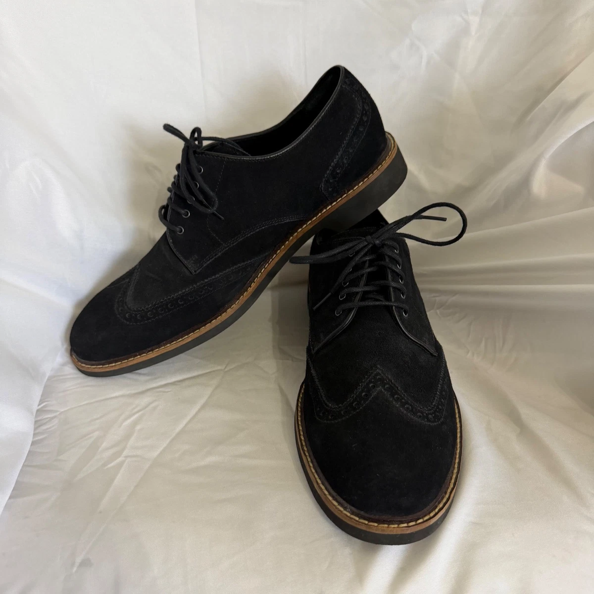 Cole Haan Studio Black‎ Suede Derby Lace Up Italian Made Dress Shoes Mens 10.5 D Men main image 4