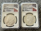 2023 Morgan & Peace Silver Dollar Coin Set NGC MS70 Uram Signed