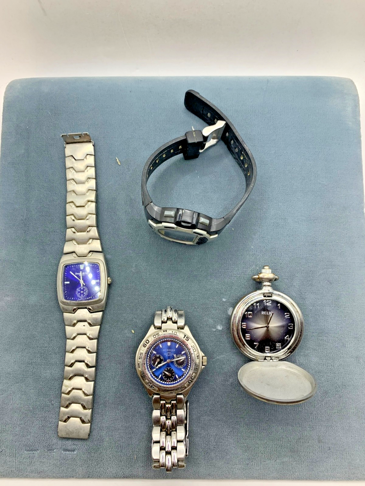 Set of 5 Mens' Wrist Watches Fossil Armitron Dunne & Cole Merona Relic