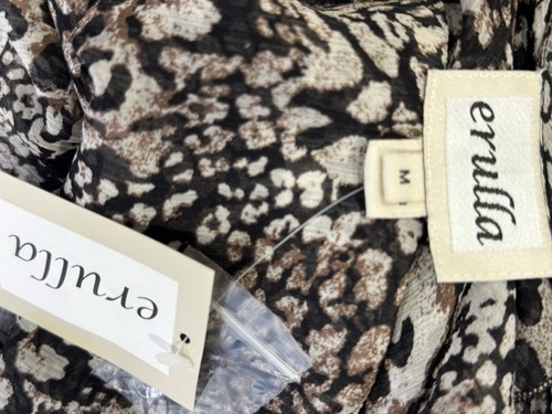New $135 Erulla Animal Print Leopard Silk Shirt Blouse Top Clearance Medium - Bild 6 von 6