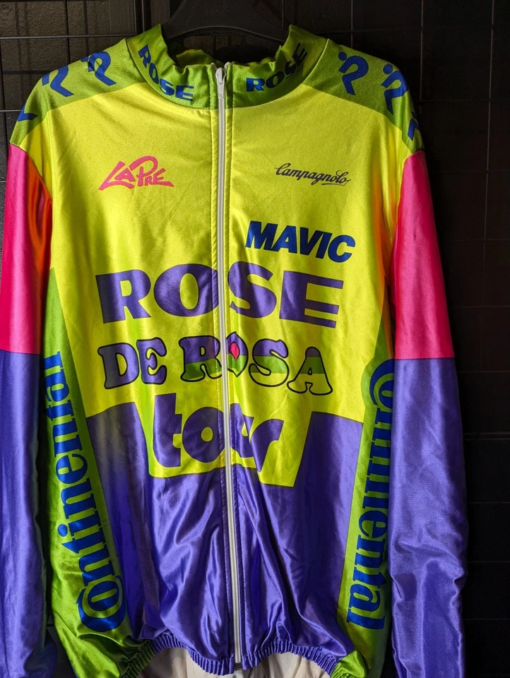 Rose Campagnolo Derosa  men's Vintage 90s Cycling long sleeve jersey size 7 - Image 3 of 4