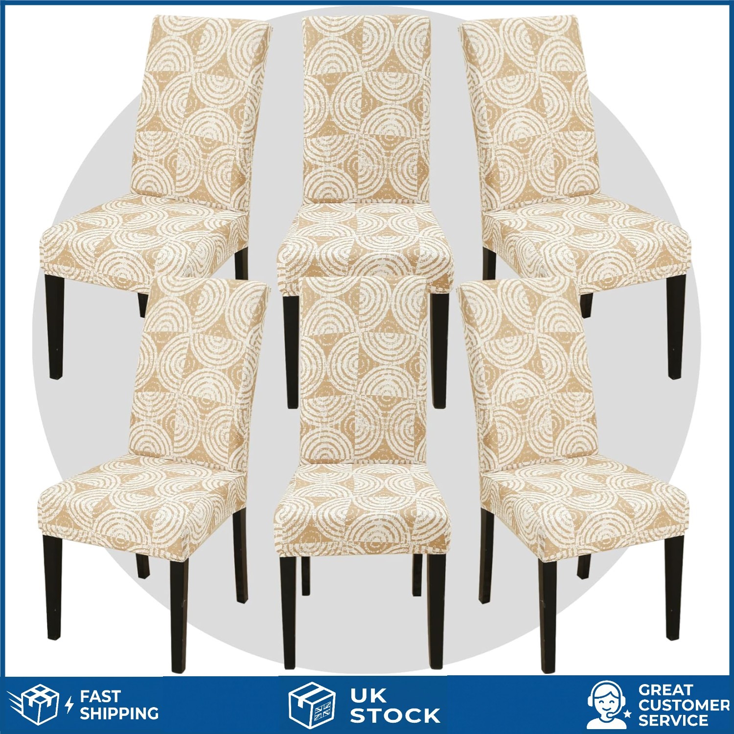 Elegant Stretch Spandex Dining Room Chair Slipcovers Washable Protector Set 6