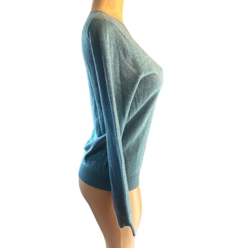 Women S Telluride Clothing 100% 2-Ply Cashmere Crewneck Blue Sweater Pullover - Picture 5 of 6
