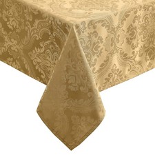 Elrene Tablecloth Caiden Elegance 52" x 52" Square Gold Damask Waterproof