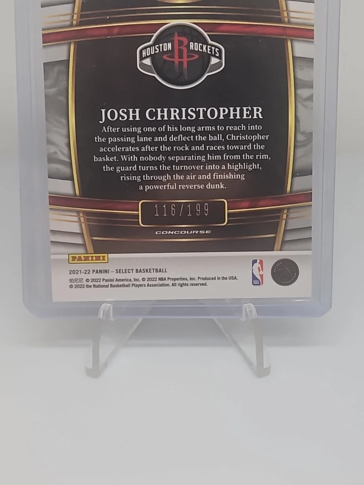 2021-22 Panini Select - Josh Christopher #48 Red Prizm /199 (RC) Color Match - Image 4 of 4